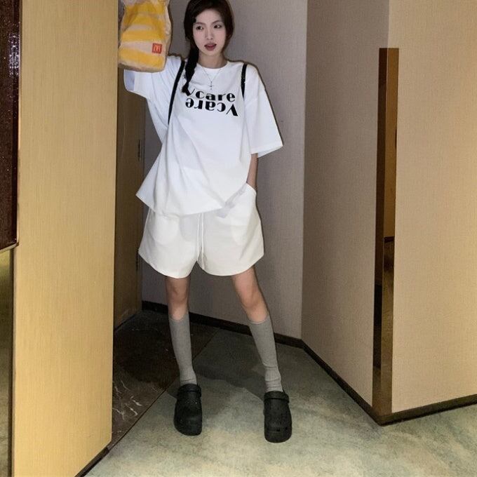 セットアップ レディース 韓国 Tシャツ ショートパンツ 上下セット 夏
