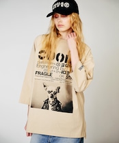 【先行販売】COOLA DOGGYフォトプリントラグランスリーブTシャツ (BEIGE) CQ-48024