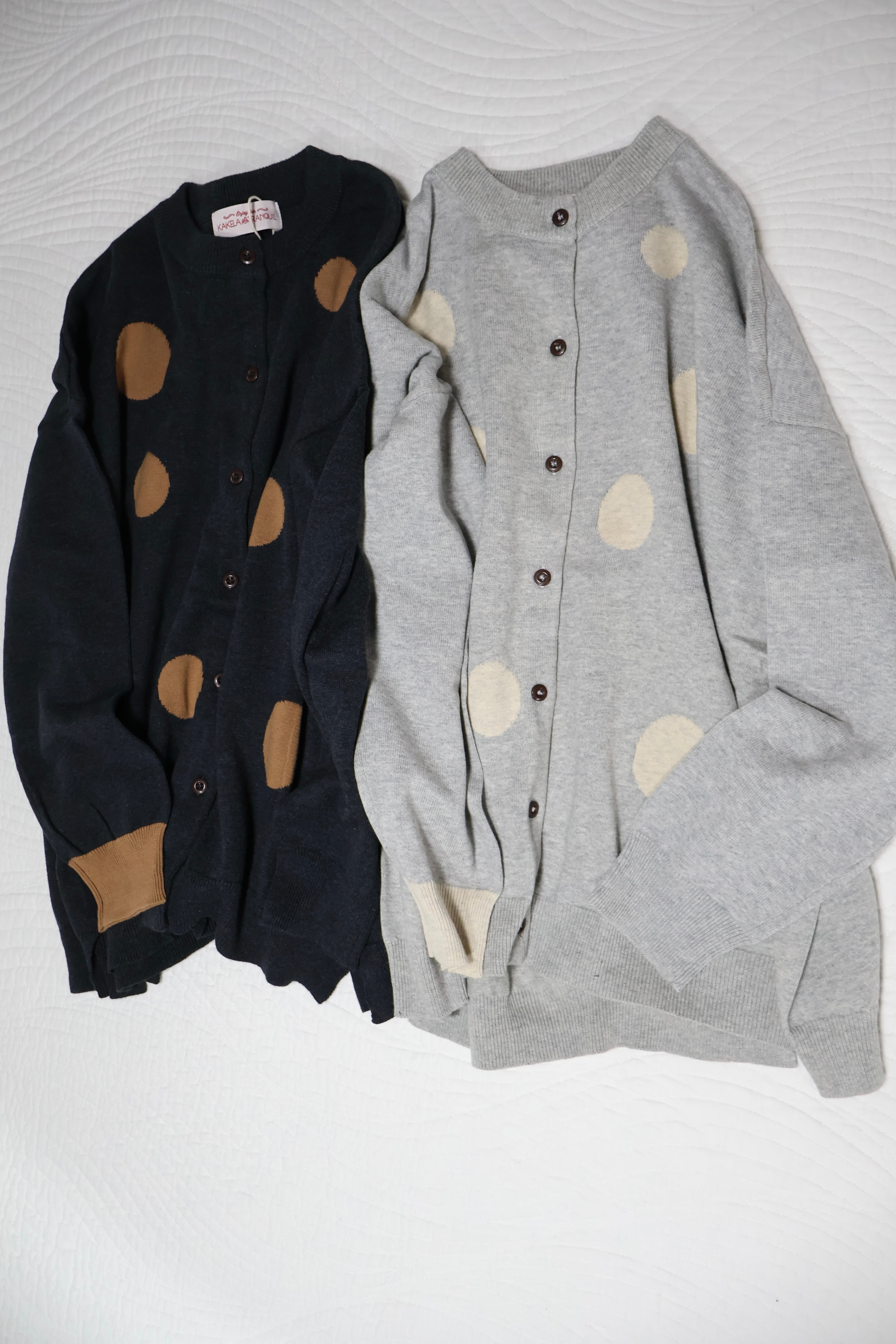 ドット柄ラフクルーカーディガン【31806-113】AW