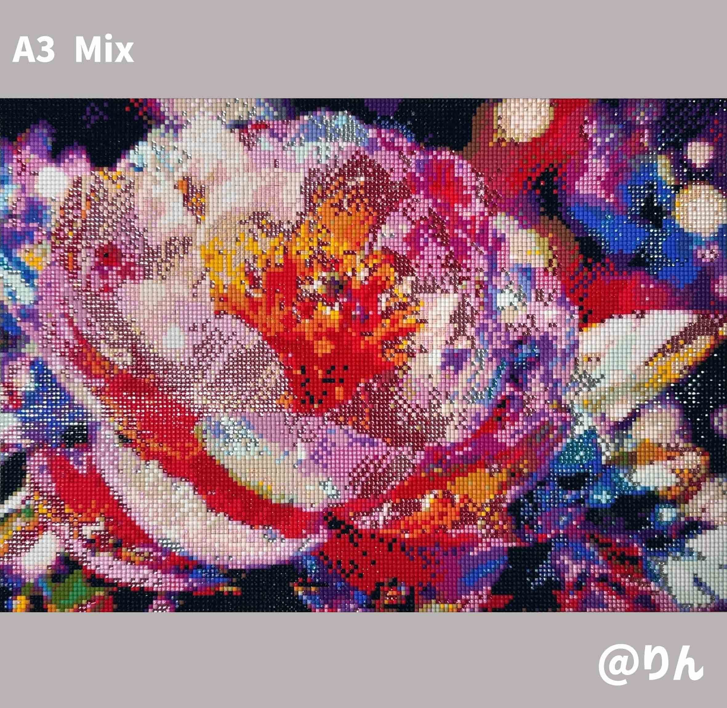ダイヤモンドアート A3 宝石花 芍薬A (通常/フルAB/フルCR/Mix/フル