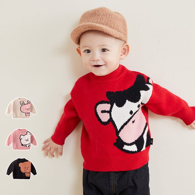 赤ちゃんの冬のセーター、新生児の冬のボトムシャツ、トップボーイ、エインスタイルのセーター、赤ちゃんの暖かいセーター Duduベイビー79717925217