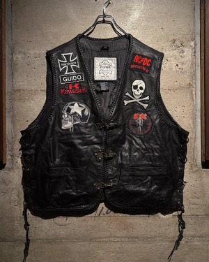 【Caka】Special Custom Fireman Buckle Gimmick Vintage Leather Vest