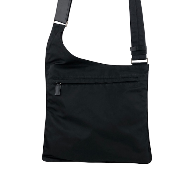 PRADA プラダ ショルダーバッグ ブラック トライアングルロゴ ナイロン アシメトリ vintage ヴィンテージ オールド guaygz