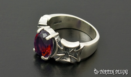 THIRTEEN DESIGNS サーティーンデザインズ JWR-3 METAL CROSS JEWEL RING