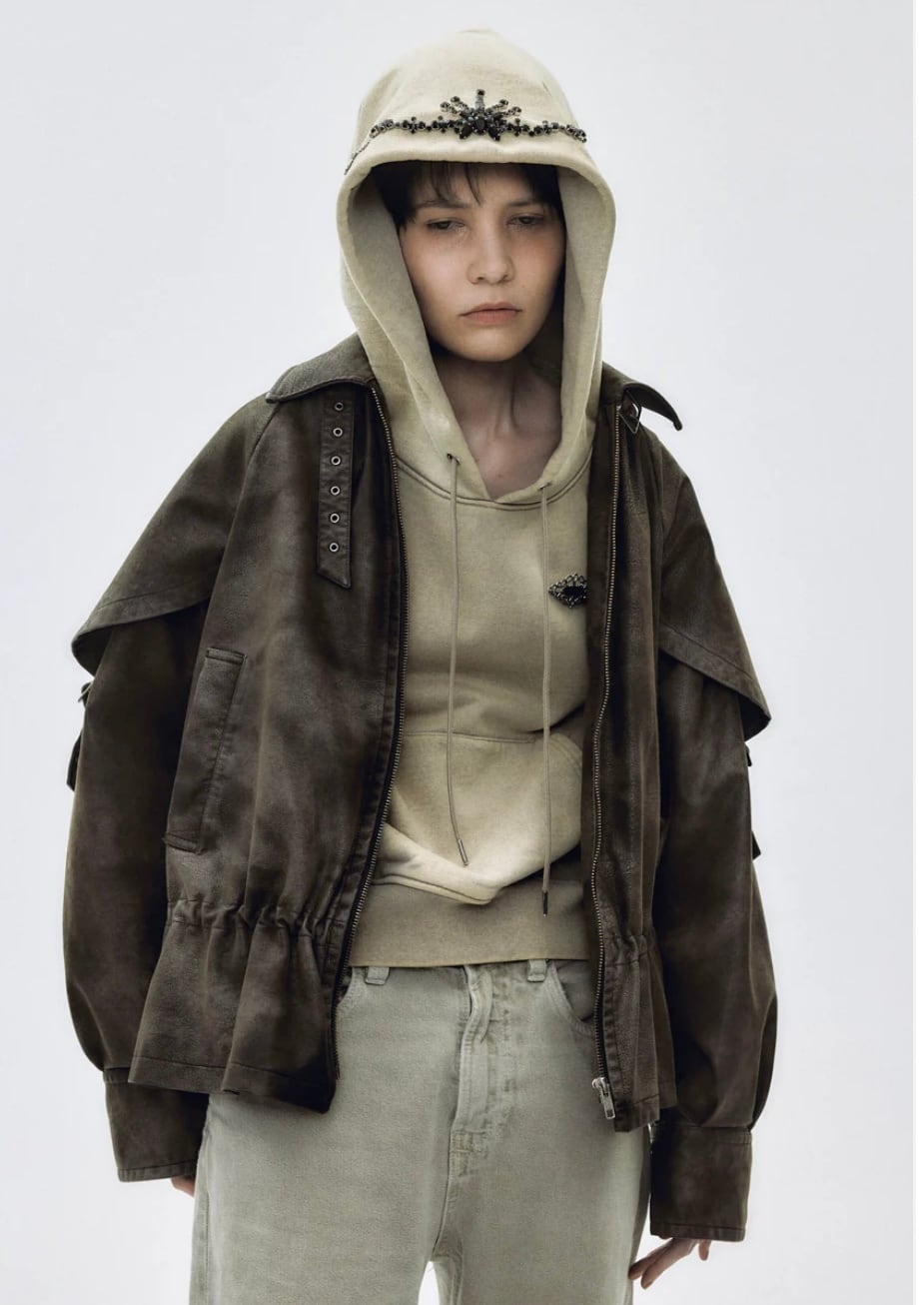 tanakadaisuke bijou tiara hoodie Beige | AAR