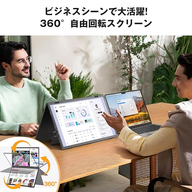 デュアル モバイルモニター 15.6インチ Newsoul 折りたたみ式 上下2