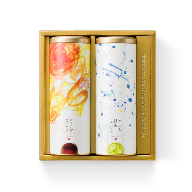 ギフト茶缶【B-004】水出し緑茶 & 茎焙じ茶 ティーバッグ