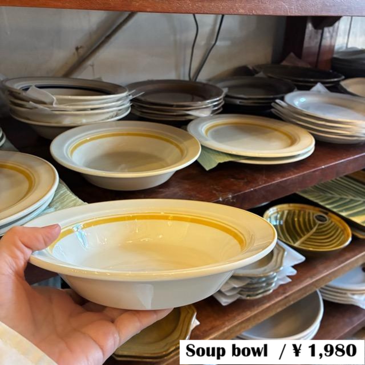 Countryside Soup bowl 19cm 3color　カントリーサイドスープボウル　全3色　イエロー　ネイビー　グリーン　中鉢　電子レンジ　食洗機　オーブン　