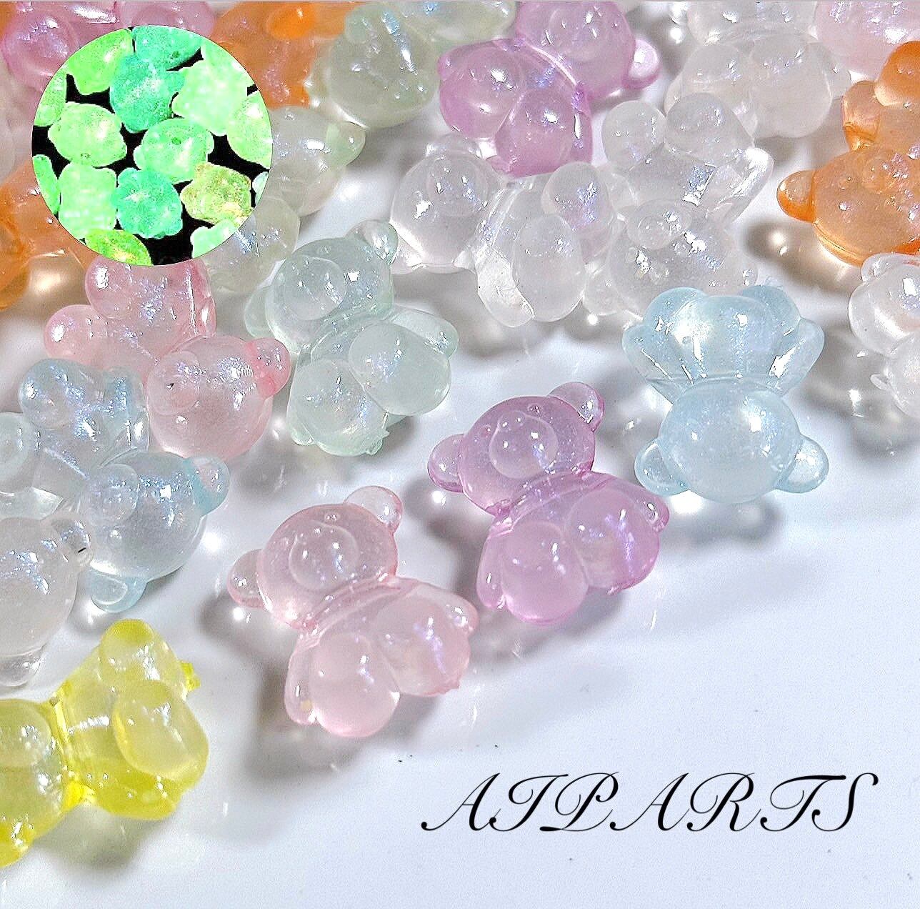 1袋100円均一】ハンドメイド資材 素材 アクリルビーズ 横穴 クマ 熊