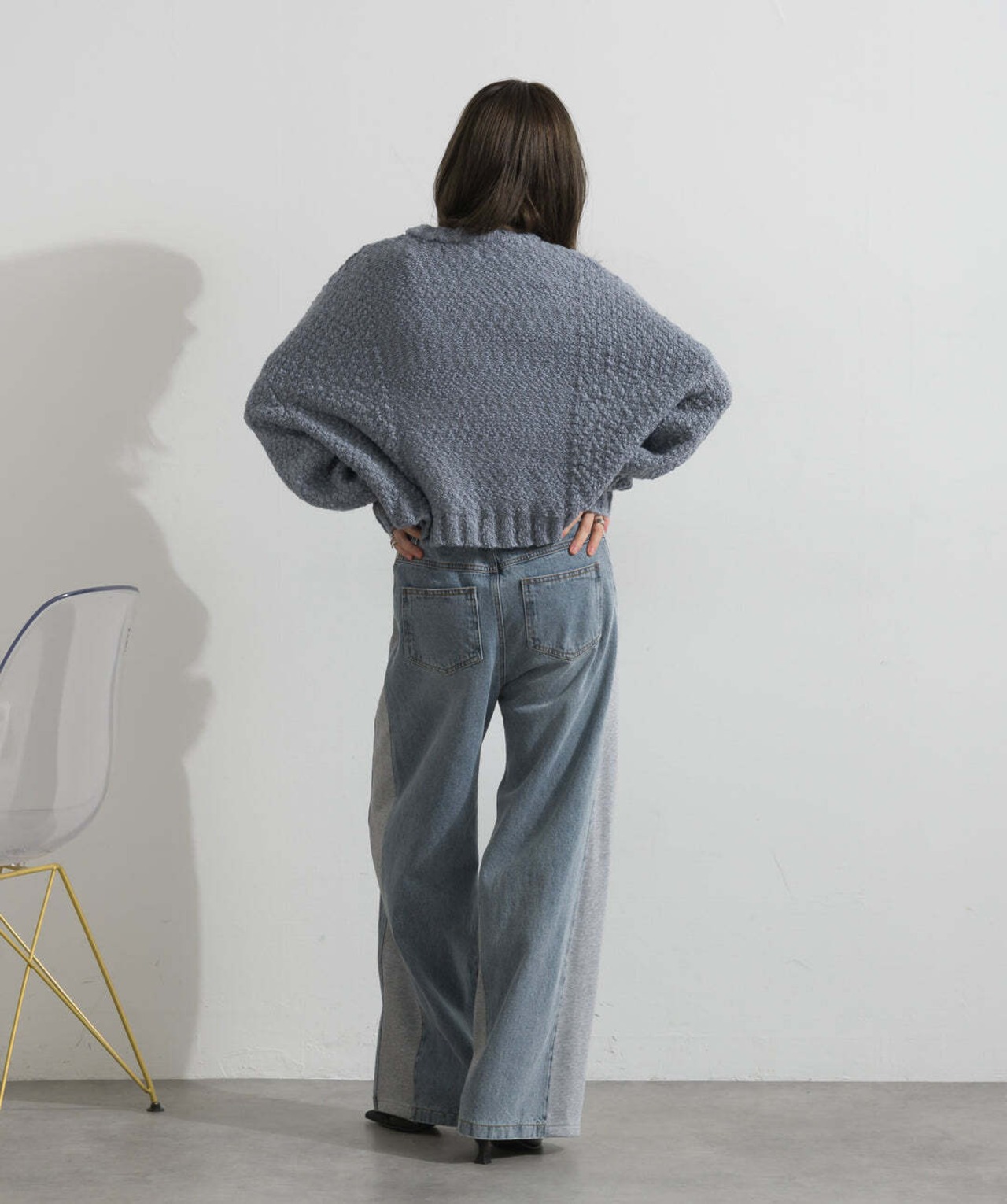 2407026 サイドスウェットドッキングデニム gray