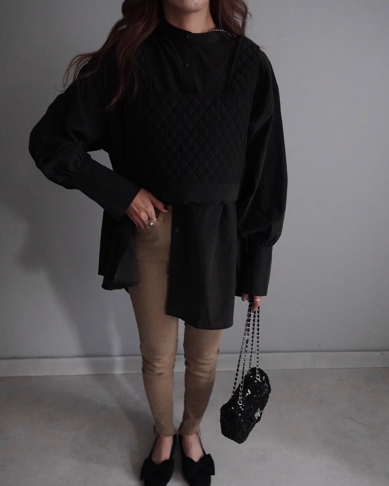 ビスチェSET veloursBL／Black