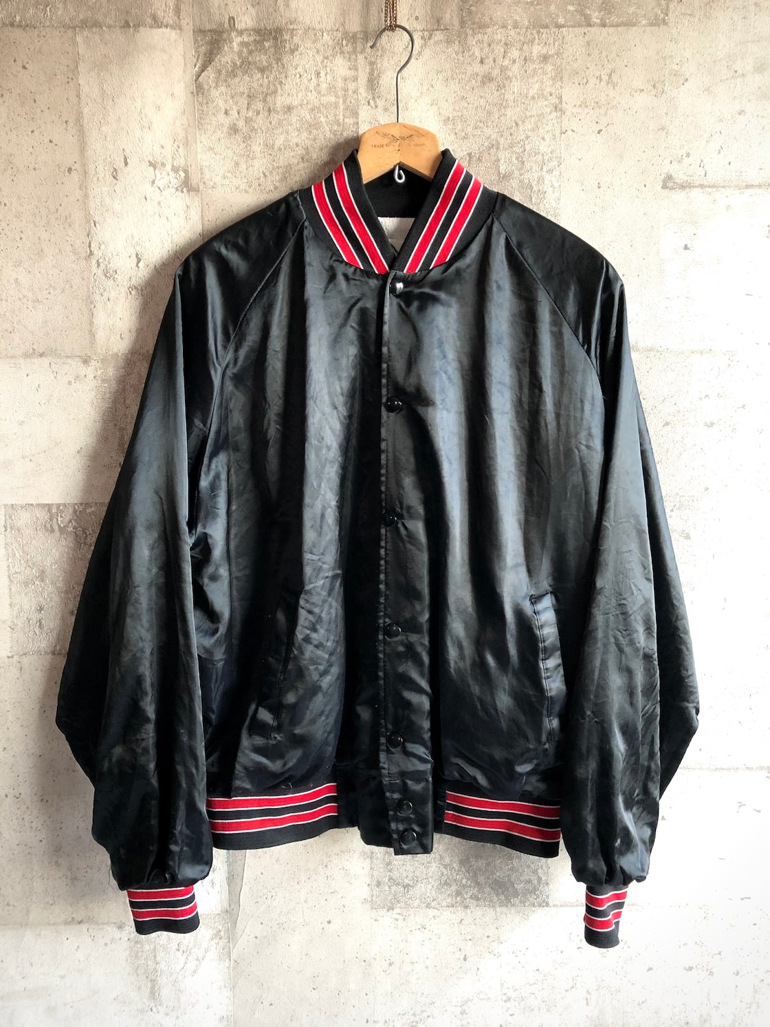 80s USA製 VINTAGE TONKIN,INC. PETERBILT TRUCK DESIGN SATIN NYLON 