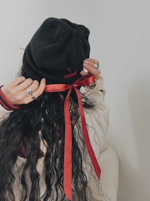 RIBBON BEANIE / Black