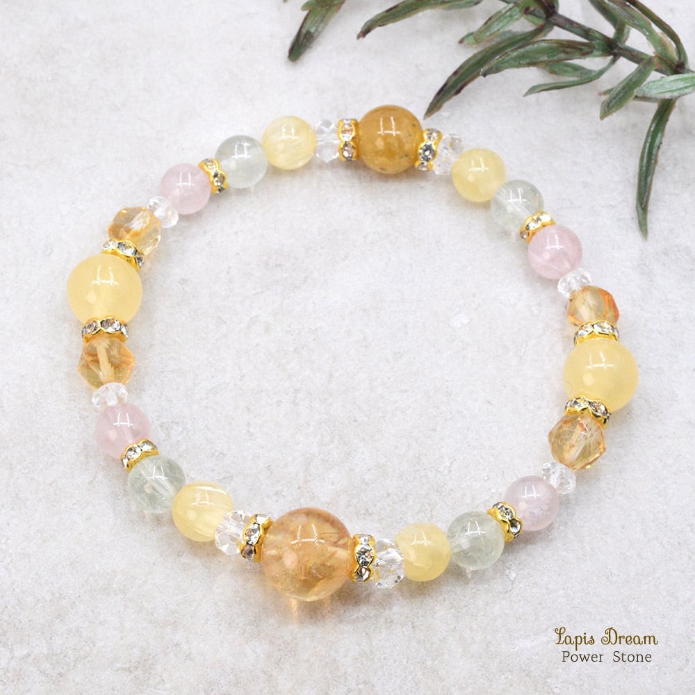 さりげなく金銭運の上昇を願うお守り | シトリン、ヘリオドールのパワーストーン ブレスレット