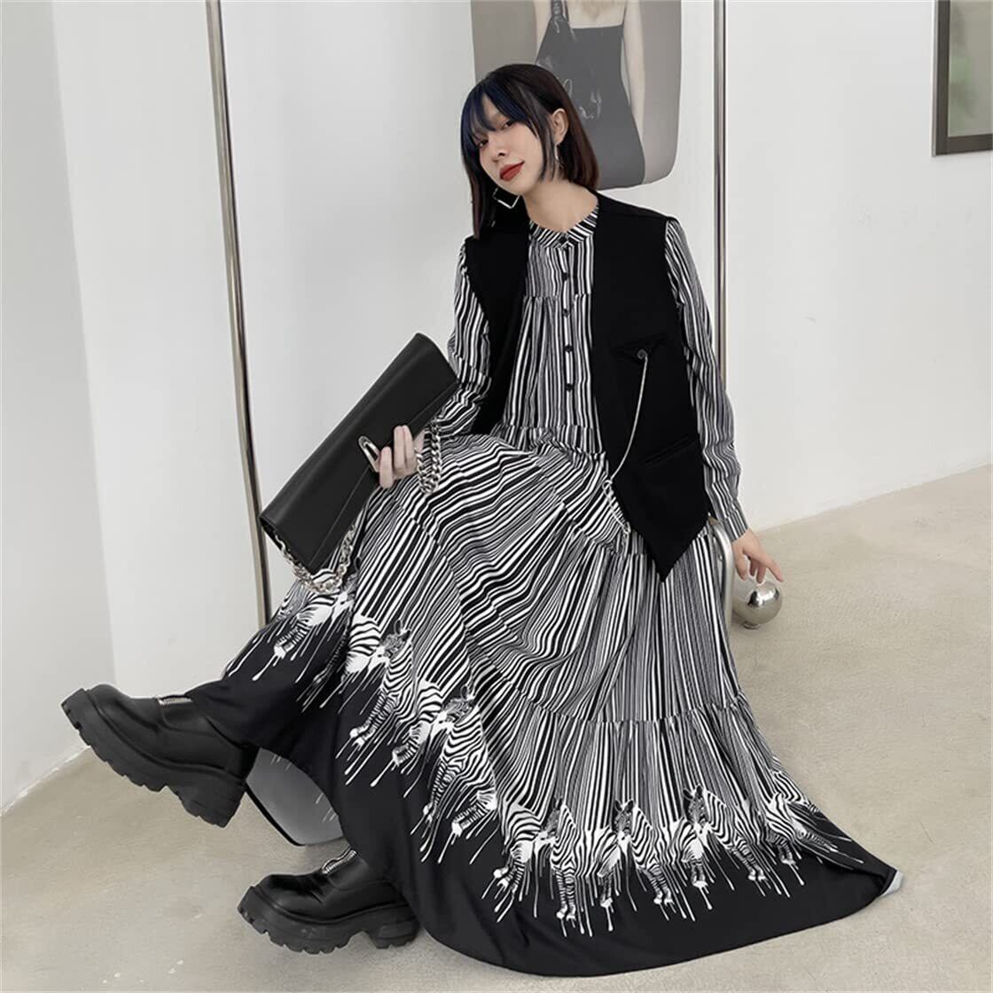 新着商品】[もうほうきょう] ロングシャツワンピース 長袖 マキシ丈