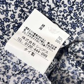 SHIPS シップス 小花柄 七分袖 7スリーブ 麻混 シャツ L /ネイビー/メンズ