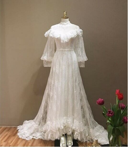 ウエディングドレス 総レース シースルー袖 エレガント 結婚式 ウエディングドレス 総レース シースルー袖 エレガント 結婚式