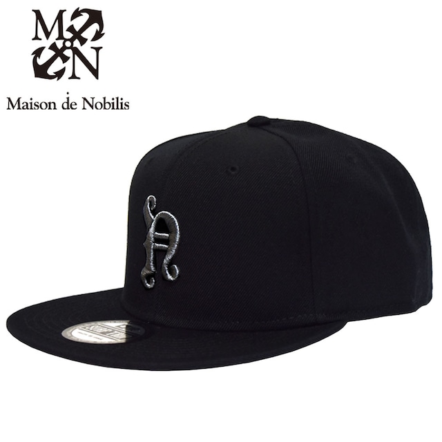 N Logo 6Panel Snap Back Cap Black