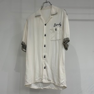 【USED】50s vintage レーヨン ボーリングシャツ 白