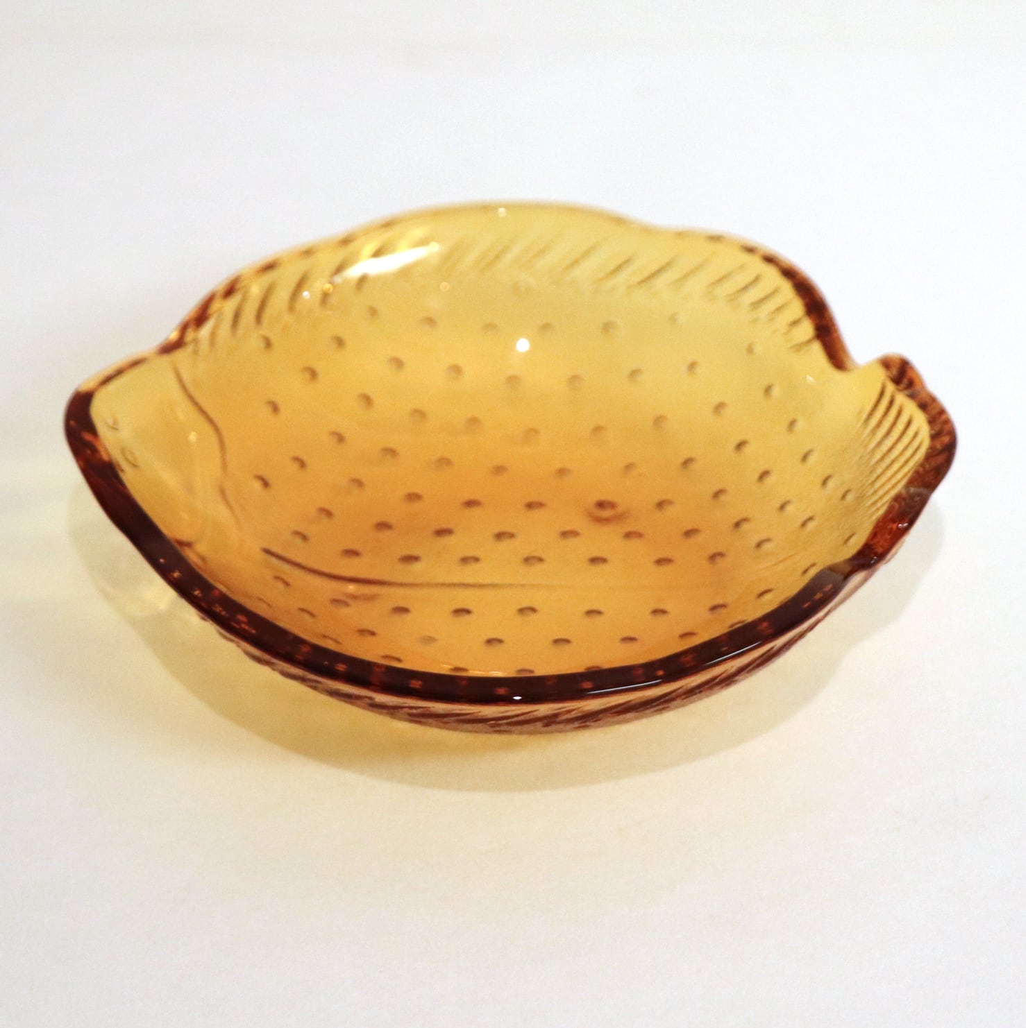 ヒラメ型・ガラス中皿・深皿・魚・5枚セット・No.200802-48・梱包