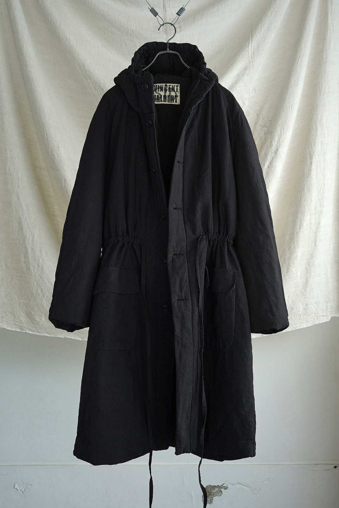 VINCENT JALBERT - QUILTED LONG PARKA VINTAGE LINEN | Brownie