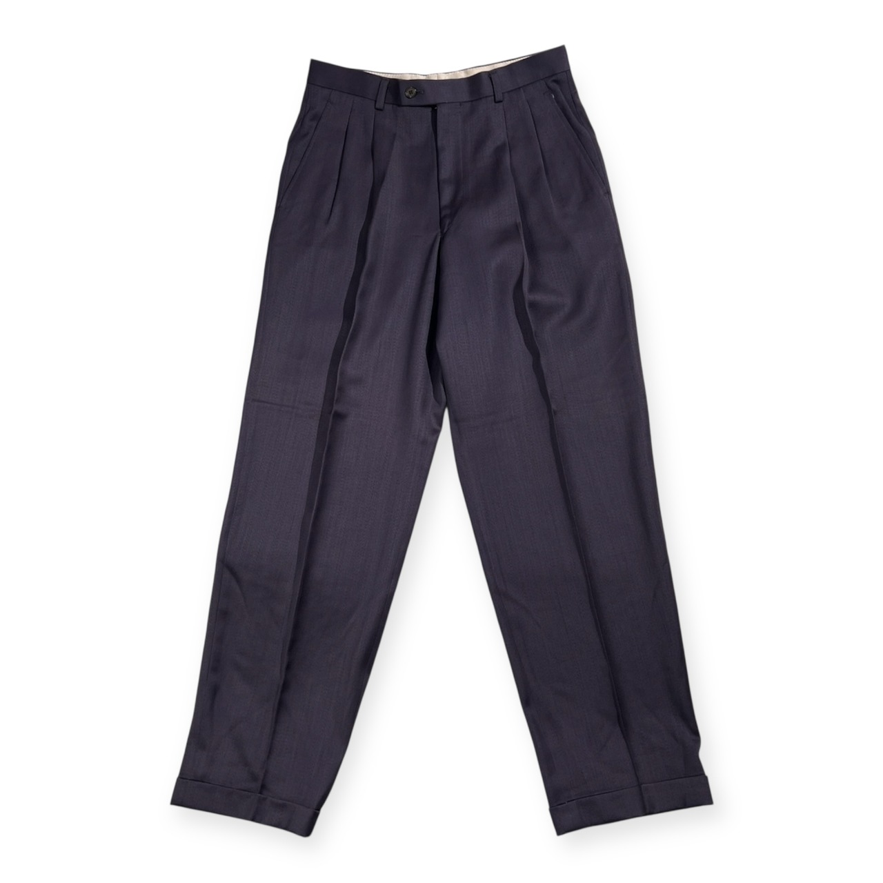 KENZO ケンゾー PARIS ツータック スラックスパンツ 裾ダブル サイズ 3 /メンズ/日本製/ビンテージ/ダークパープル系