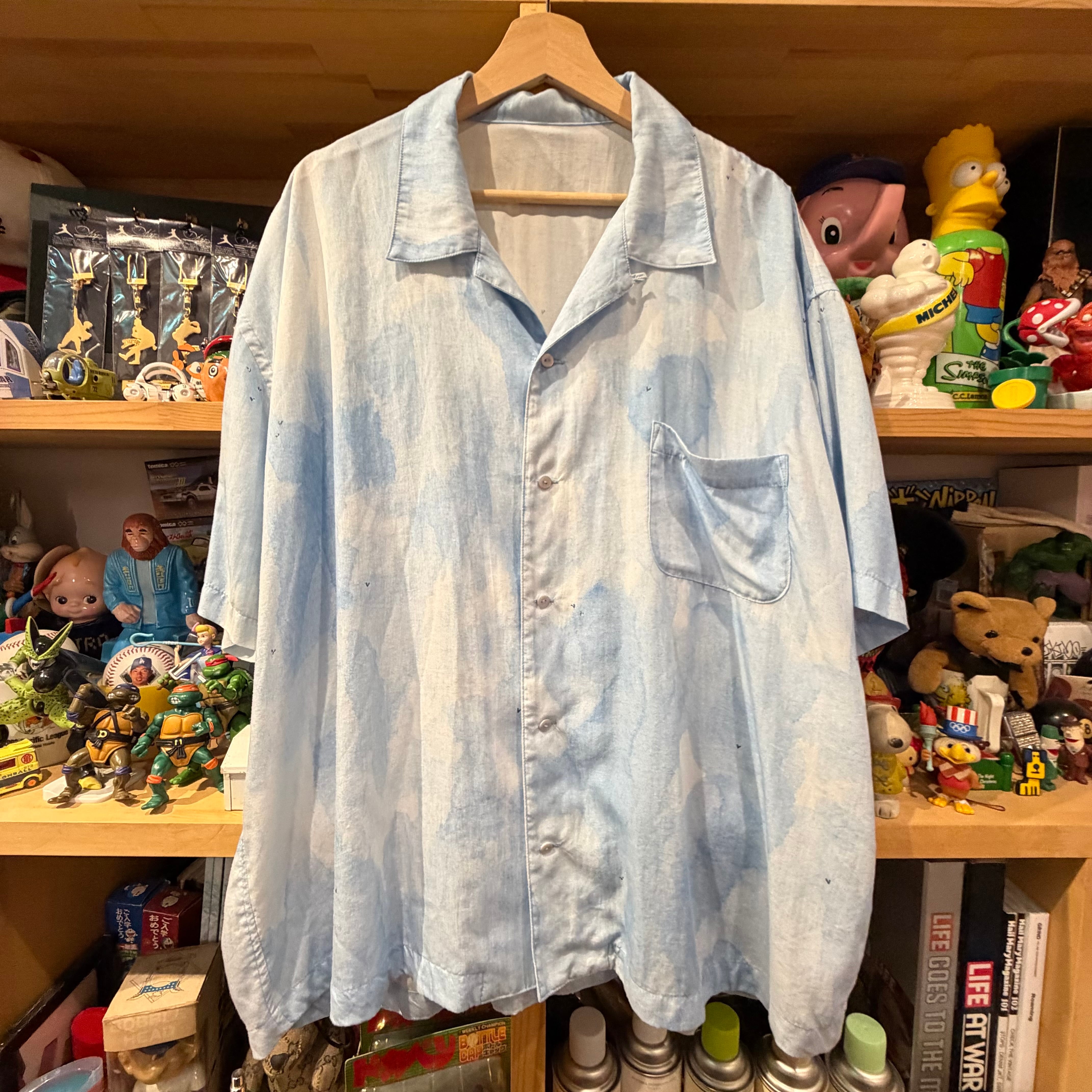 porter classic aloha shirt 水彩アロハ オーバーサイズ M size blue