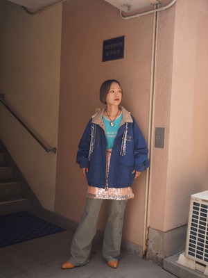 Vintage Light Outer(Navy,Star embroidery)