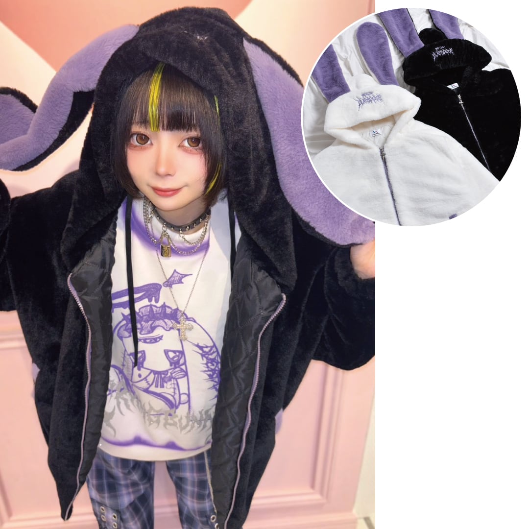 【11/7新着】ふわもこ カラーウサ耳ファーブルゾン