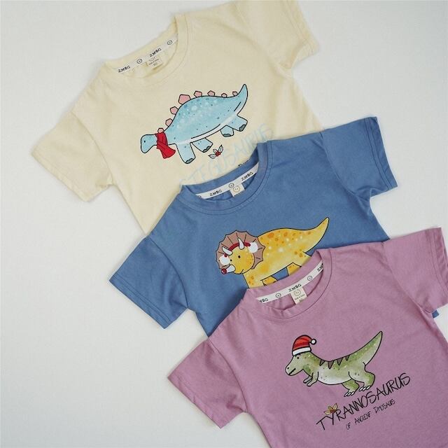【BABY&KID】ダイナソー柄半袖Tシャツ