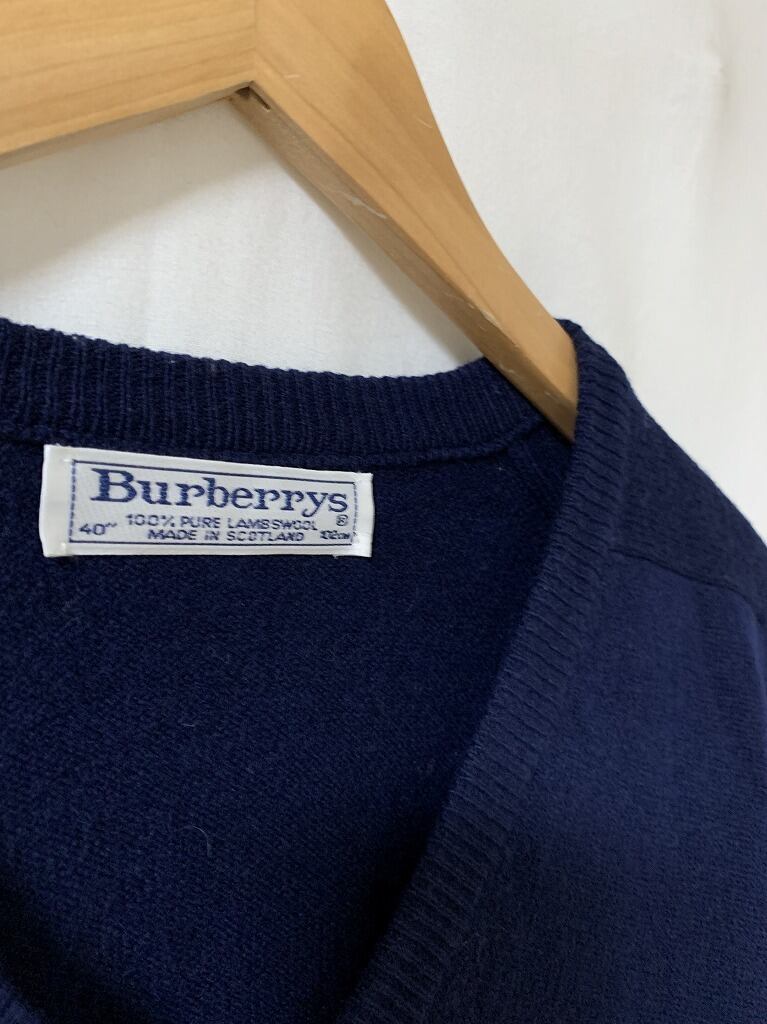 1980~90's Embroidery Design V-Neck Sweater "Burberrys"