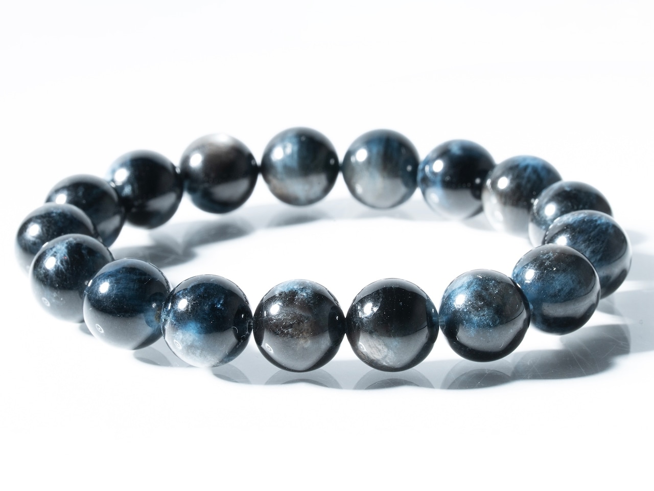 No.2591 【SS】ブラックスターアクアマリンブレスレット