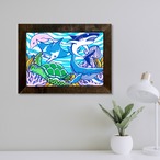 Wood Panel A3 Size（Sea Life）with Frame