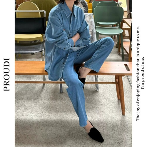 【ストレートシルエットデニムセットアップ 】P02189