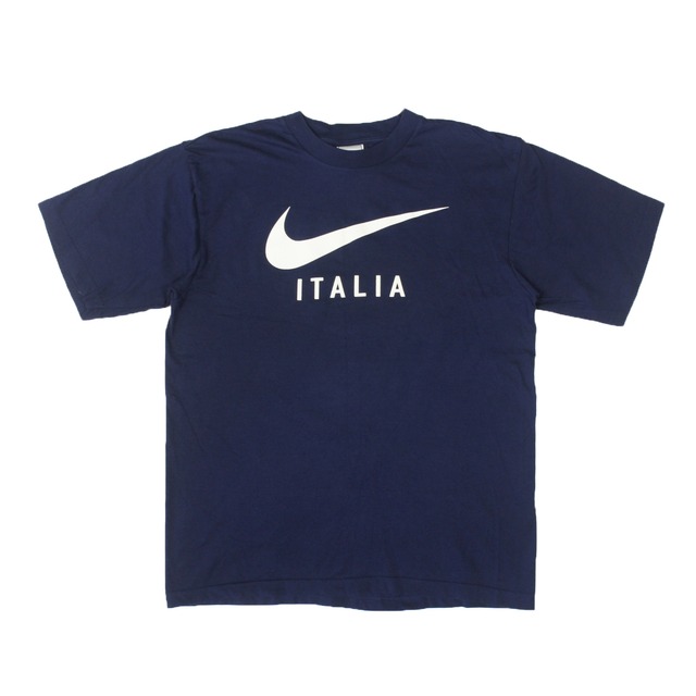 90's NIKE ITALIA FIGC T-Shirt Made in HUNGARY ナイキ サッカー イタリア代表 ロゴTシャツ 銀タグ 古着  | WhiteHeadEagle