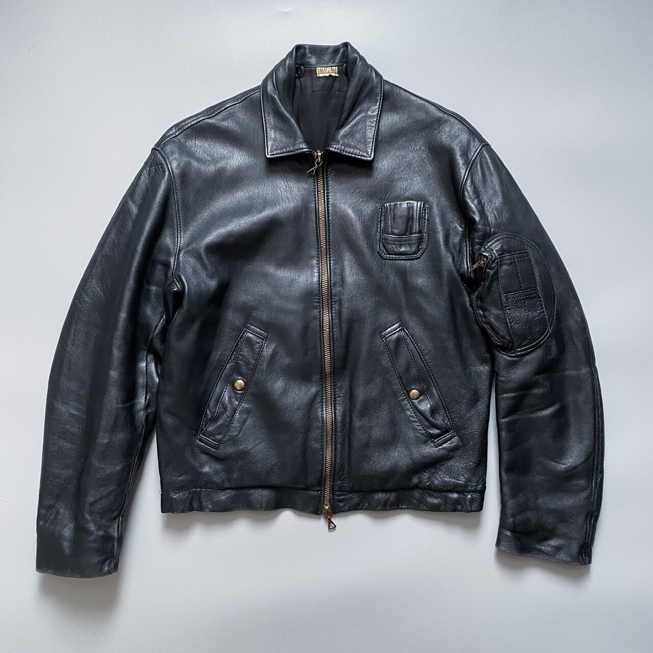 FRENCH MILITARY Pilot Leather Jacket