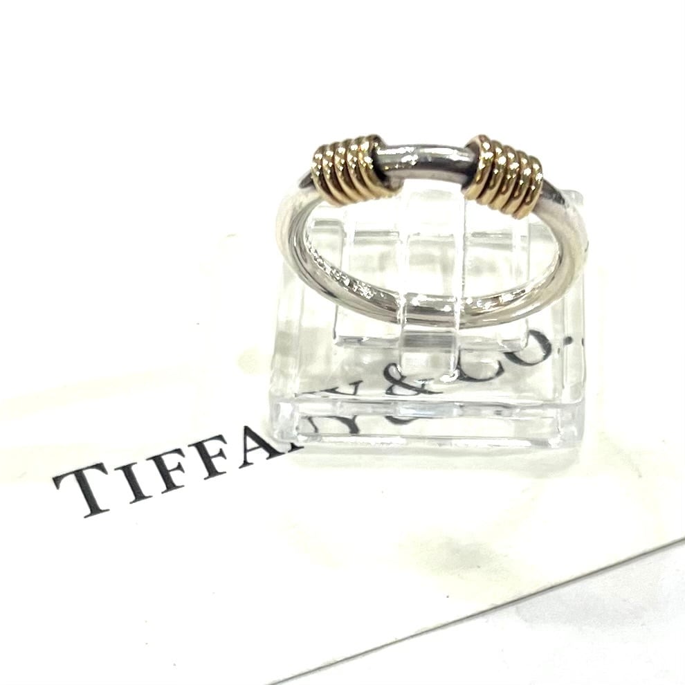 希少【TIFFANY&CO】【8号】2825 silver925× 18K YG コイルリング 8-9号