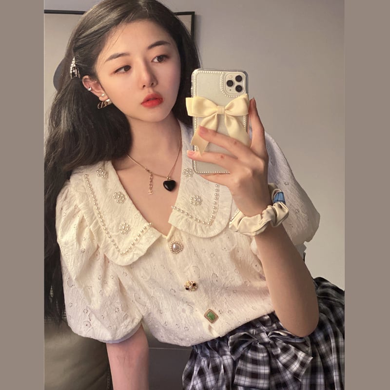 カラースリーブトップス サマーシャツ 夏物 スーパーモール19281912083