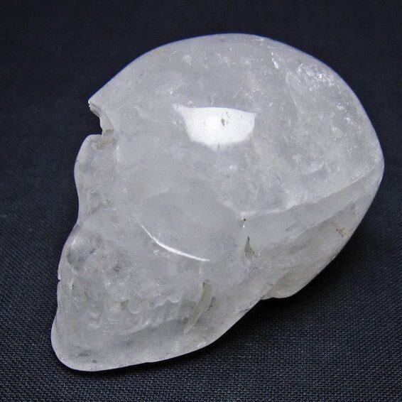 水晶 ドクロ スカル 置物 一点物 145-1792