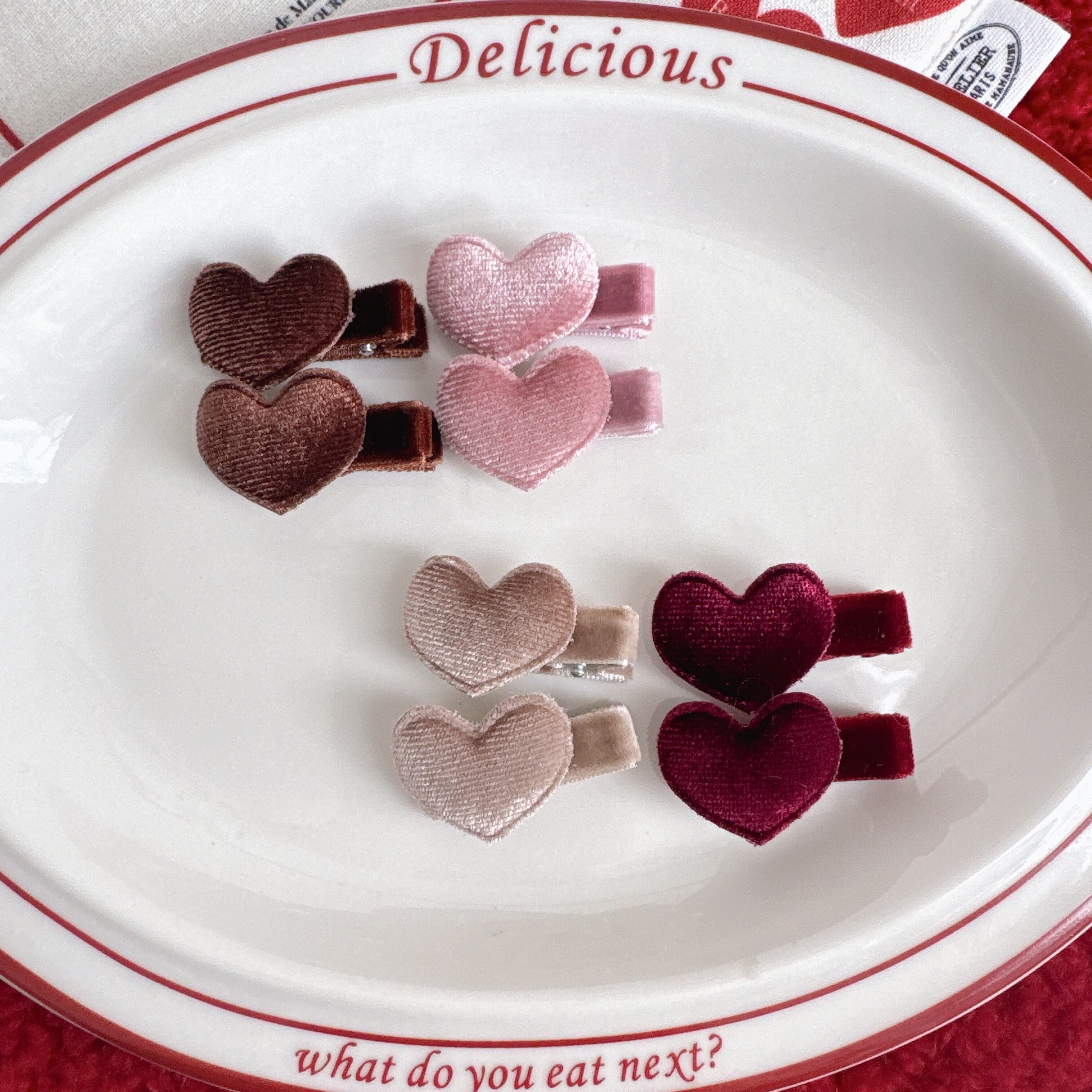 ベルベット調ハートパッチン