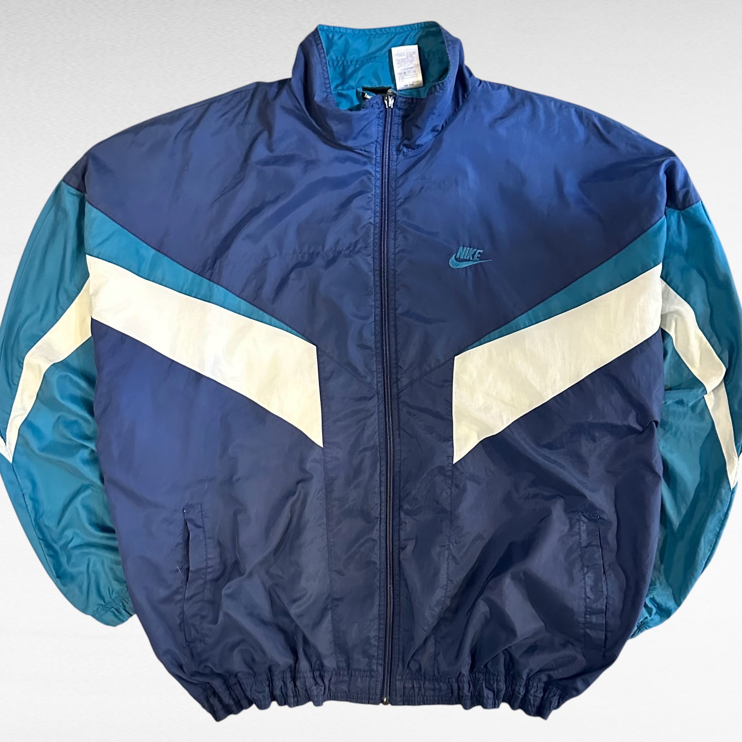 90s NIKE logo embroidery nylon zip up design jacket | 仙台 古着屋