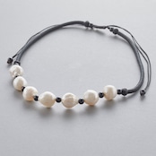 七粒の淡水バロックパールの照りを楽しめる！淡水シルク紐ネックレス ne1121