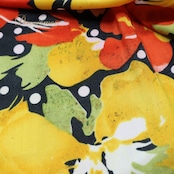 フラメンコ 衣装 ワンピース ドレス イエロー系 オレンジ系 レッド系 黄色 オレンジ 黒 ブラック 花柄 伸縮 ストレッチ 軽い パーティ 発表会 コスチューム おしゃれ レディース 女性用 フラワープリント