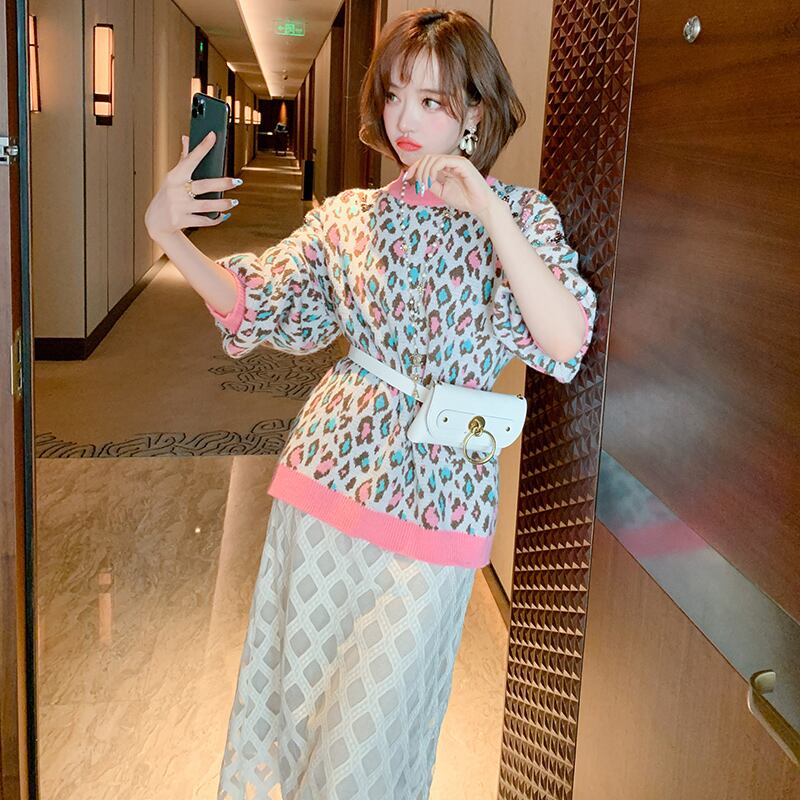 レオパードプリント柄ルーズセーター レディースウィンター 冬物 MIUCO24395122295