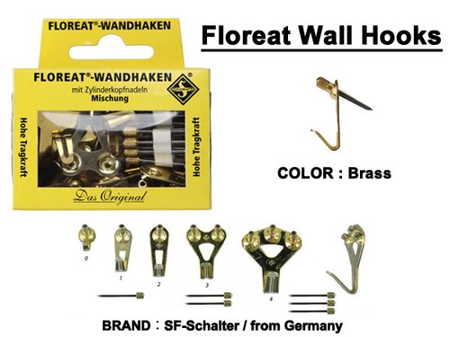 Floreat Wall Hooks (Brass)フロリート社ウォールフック (ブラス) ドイツ製 フック 石膏ボード DETAIL