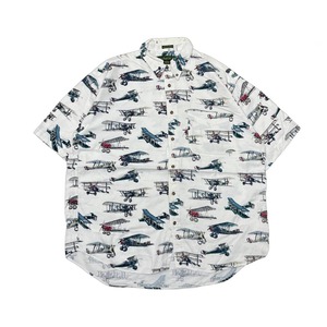 ナイツオブラウンドテーブル　ヴィンテージ　ビンテージ　総柄　柄シャツ　90s 白　　商品番号201