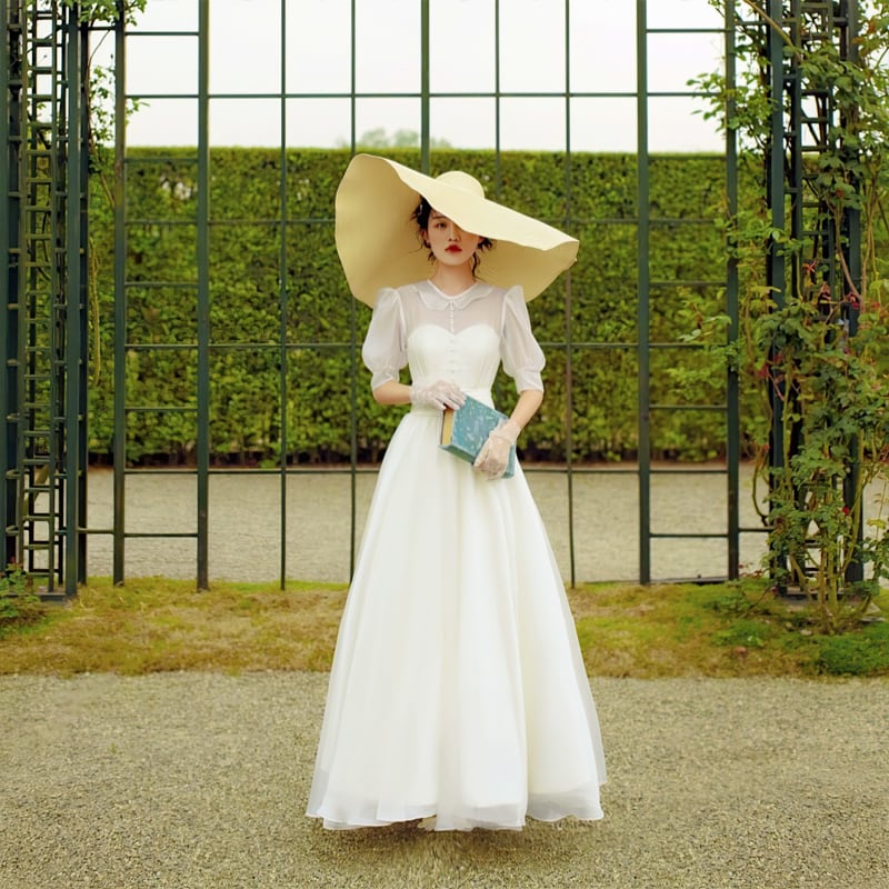 ウェディングドレス Aライン ホワイト XL 結婚式 プリンセスドレス 