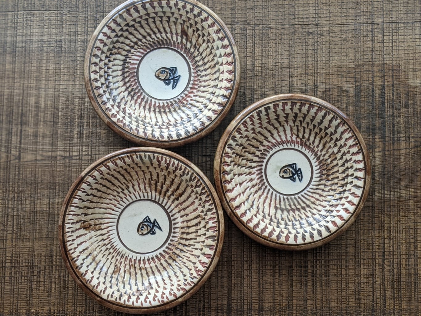 【未使用】ノモ陶器製作所 やちむん ３寸皿 ６枚セット　オーグスヤー　豆皿 未使用】ノモ陶器製作所 やちむん 3寸皿 6枚セット オーグスヤー 豆皿 未