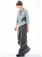 54A0 Spiral Pleated Wide Trousers