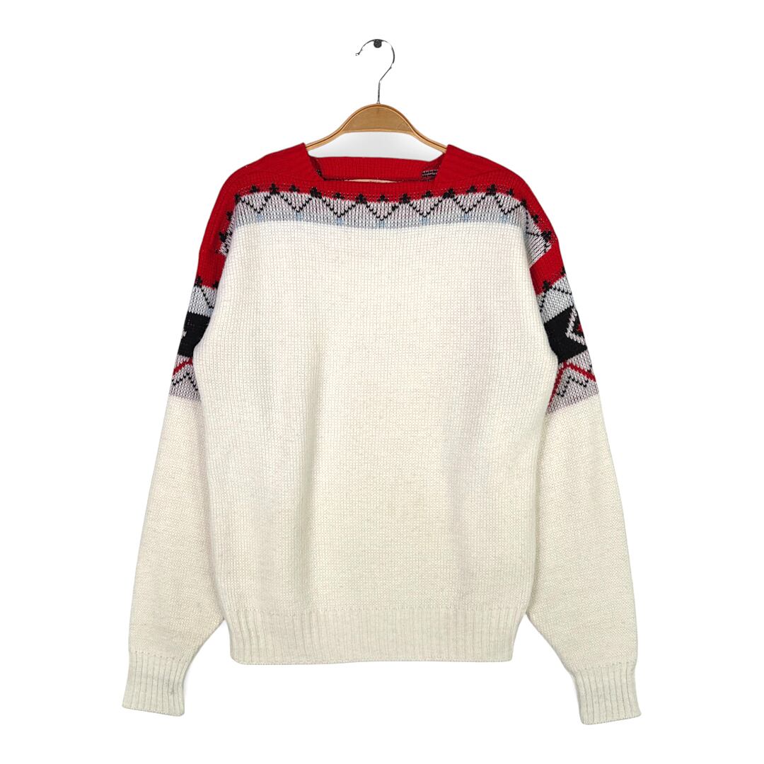 商談中セーター ウール ビンテージ 古着 70-80s Ireland製 Rossan Knitwear 畦編み ローゲージ ヘビー
